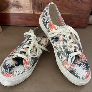 Superga Sneakers Hawaiian Print Blue and Orange Size 7-1/2